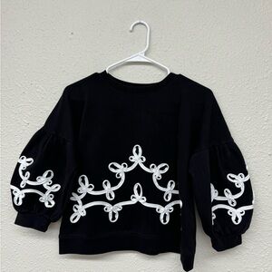 GB Girls, XLarge Black Sweatshirt with Cute White Detail